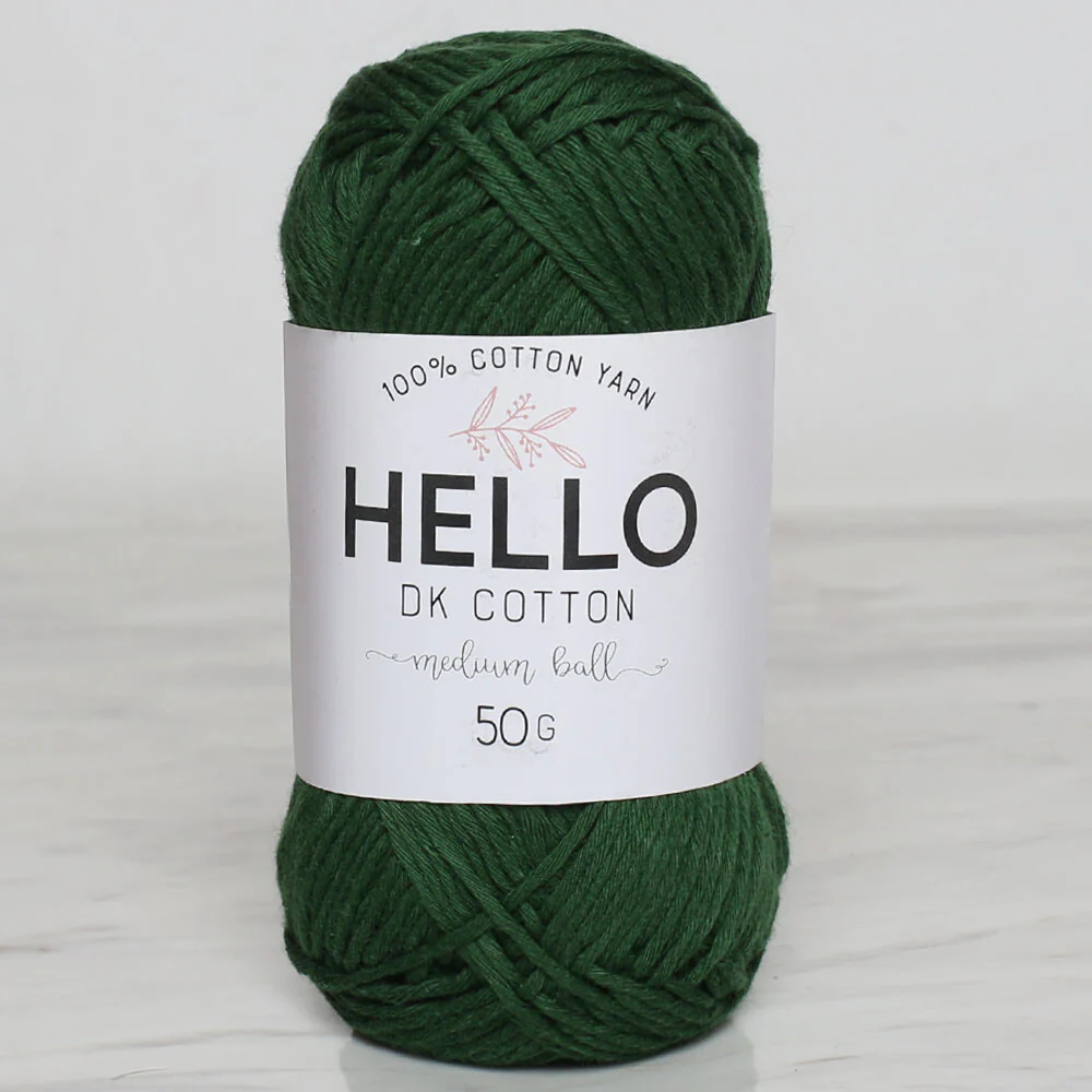 Hello Knitting Yarn, Dark Green- 135