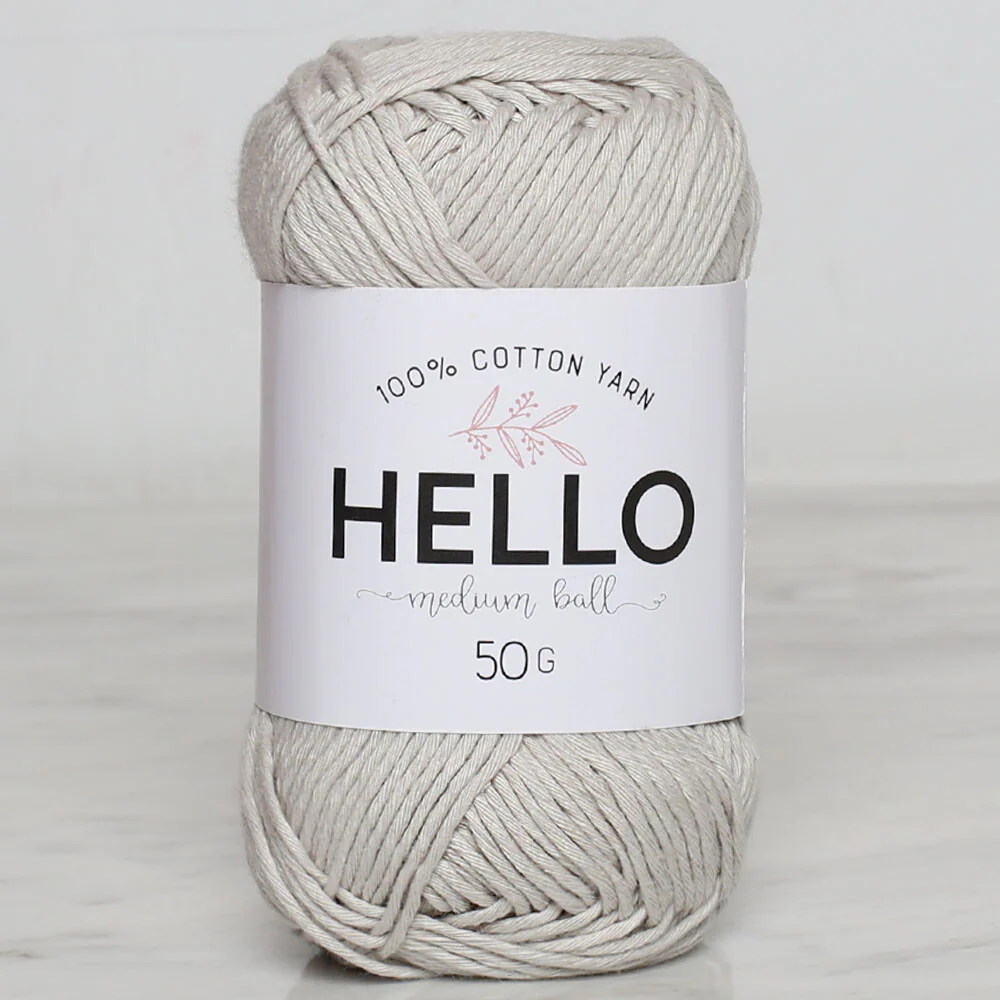 Hello Knitting Yarn, Light Grey - 174