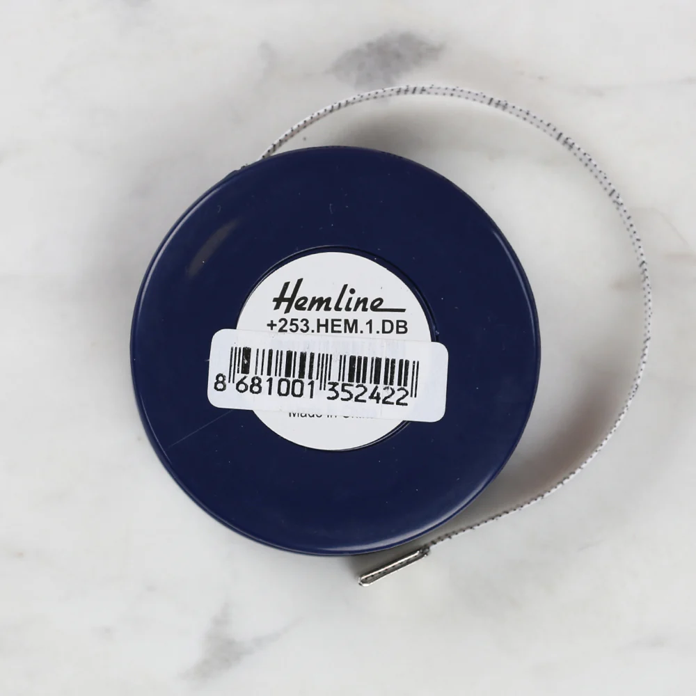 Hemline Automatic Tape Measure Navy Blue 150cm/60 inch - 253 - Image 2