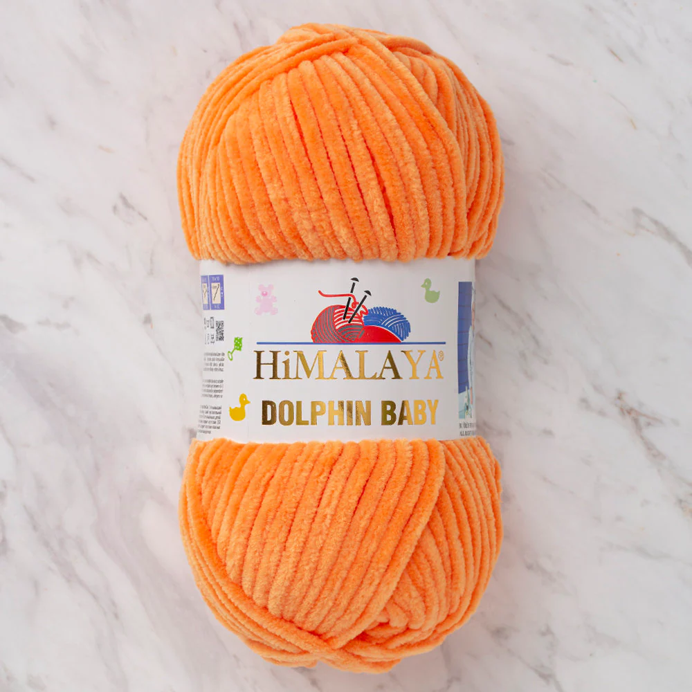 Himalaya Dolphin Baby Chenille Yarn, Orange - 80316
