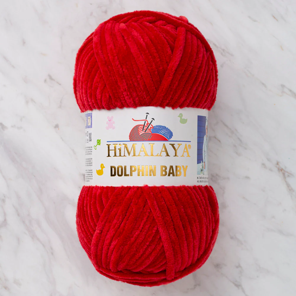 Himalaya Dolphin Baby Chenille Yarn, Red - 80352