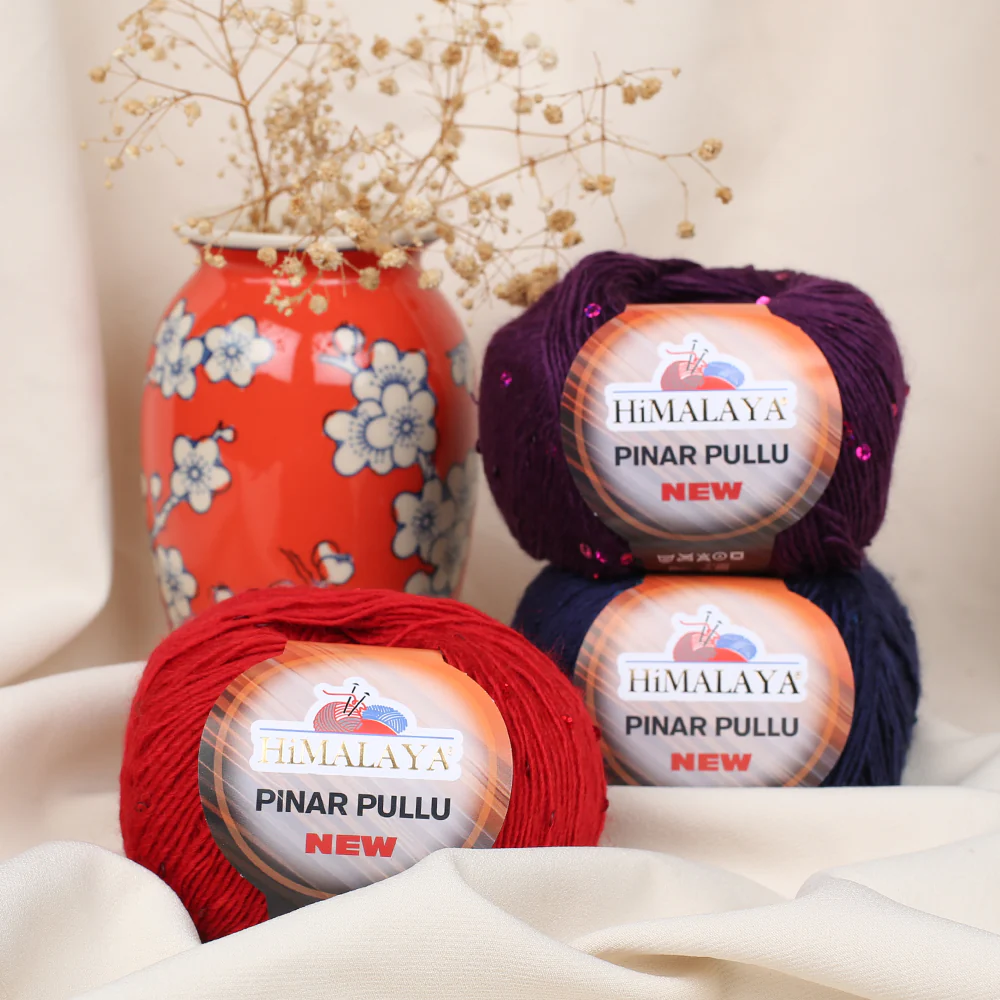 Himalaya Pınar Pullu Hand Knitting Yarn , Navy Blue - 61206 - Image 3