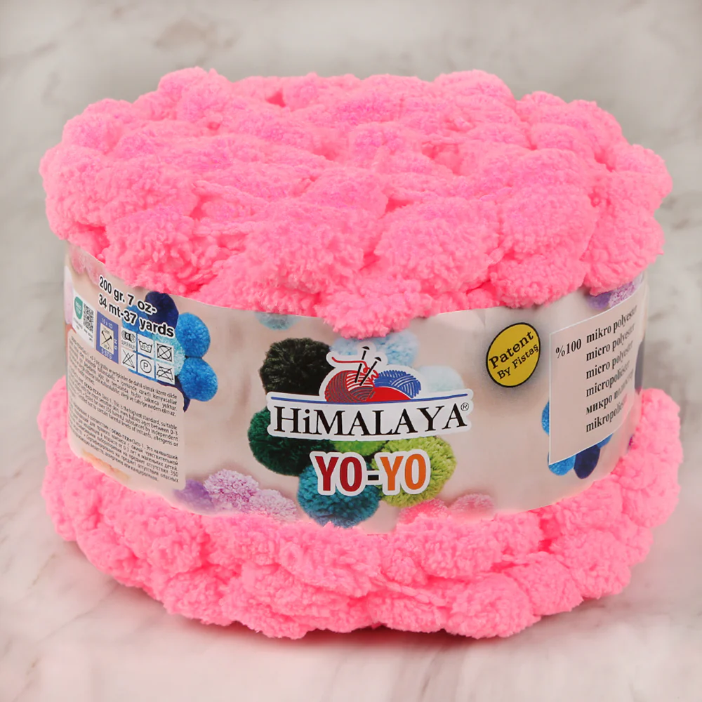 Himalaya Yo-Yo Hand Knitting Yarn , Neon Pink - 82129