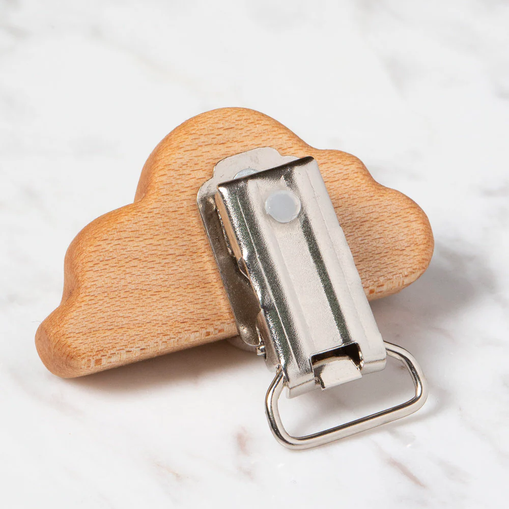 Hobi Baby Cloud Shaped Organic Wooden Pacifier Clip - FK08 - Image 2
