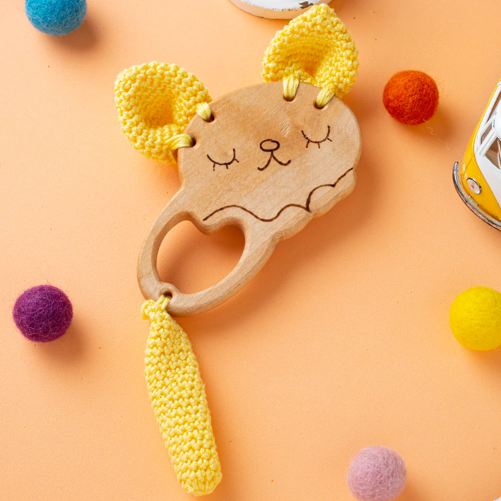 Hobi Baby Dolphin Shaped Organic Wooden Teething Ring - DK002 - Image 5