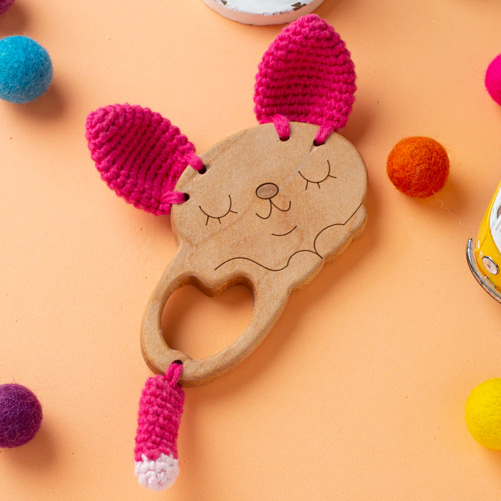 Hobi Baby Gazelle Shaped Organic Wooden Teething Ring - DK006 - Image 5