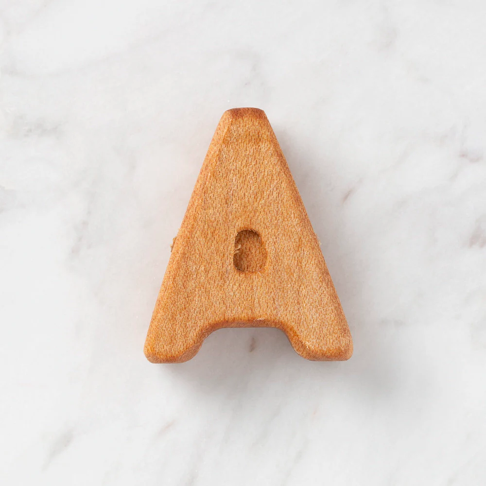 Hobi Baby Letter Shaped Organic Wooden Bead - A