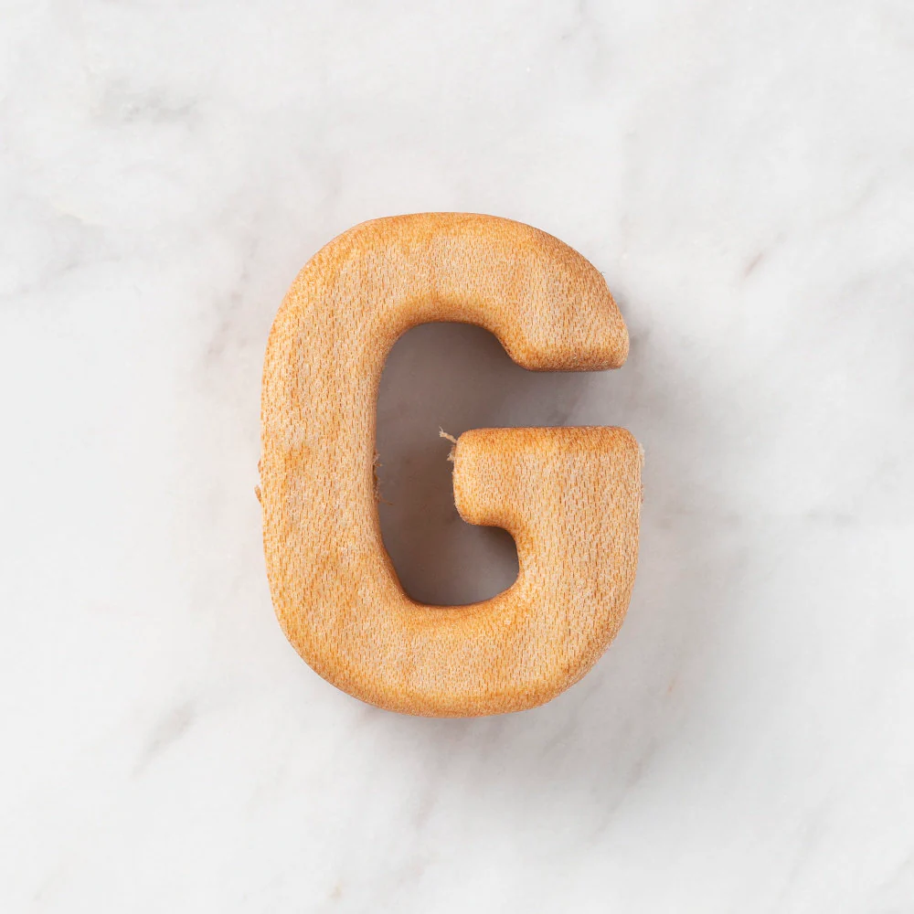 Loren Crafts Letter Shaped Organic Wooden Bead - G