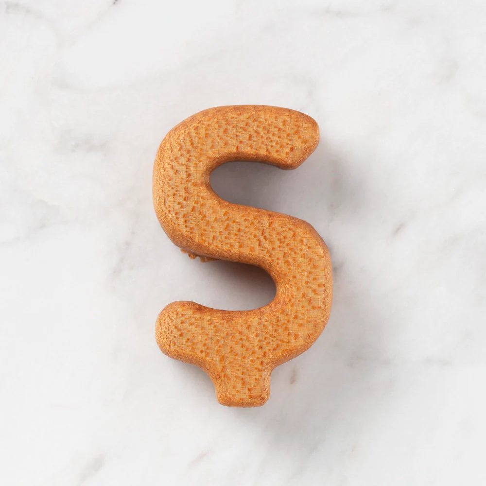 Loren Crafts Letter Shaped Organic Wooden Bead - Ş