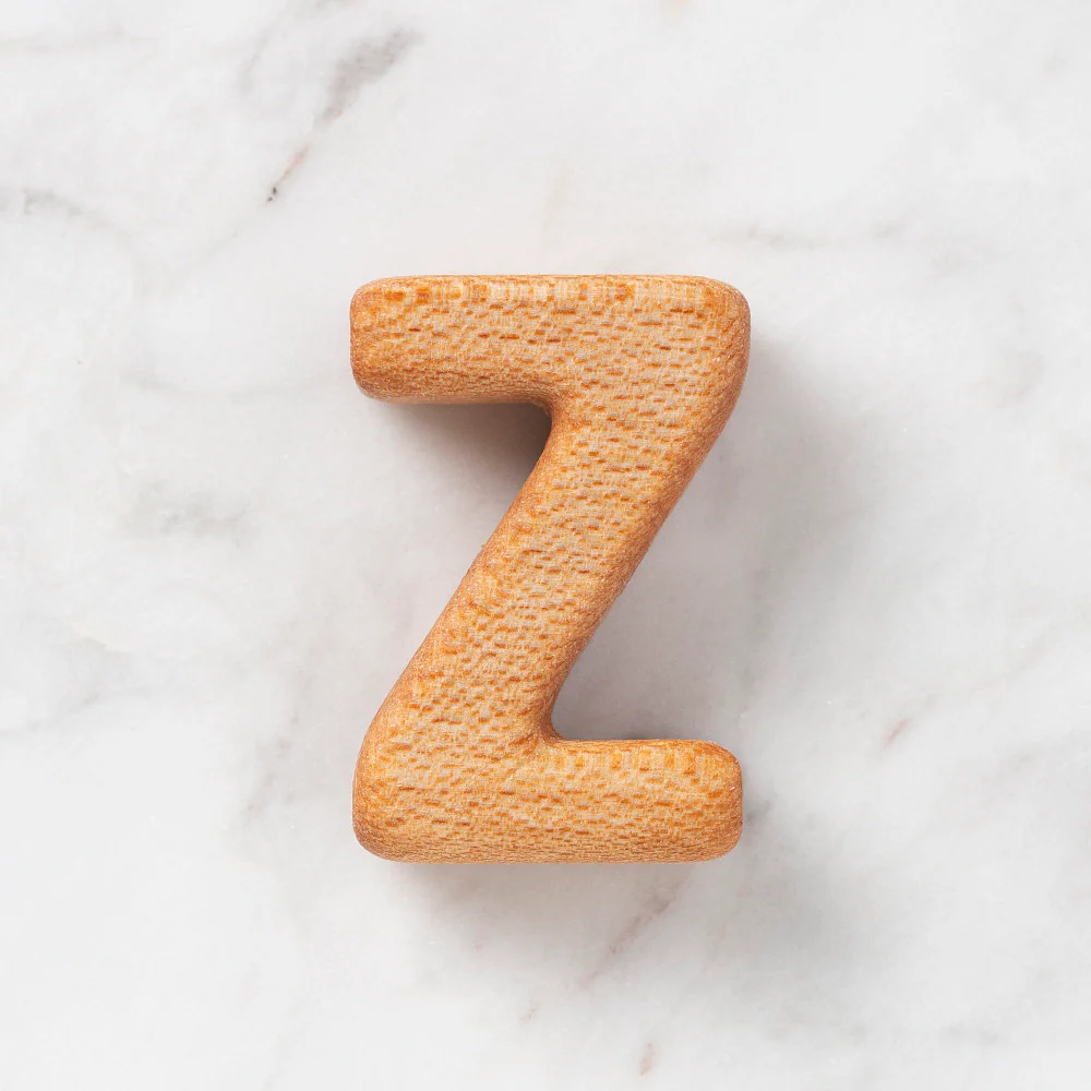 Loren Crafts Letter Shaped Organic Wooden Bead - Z