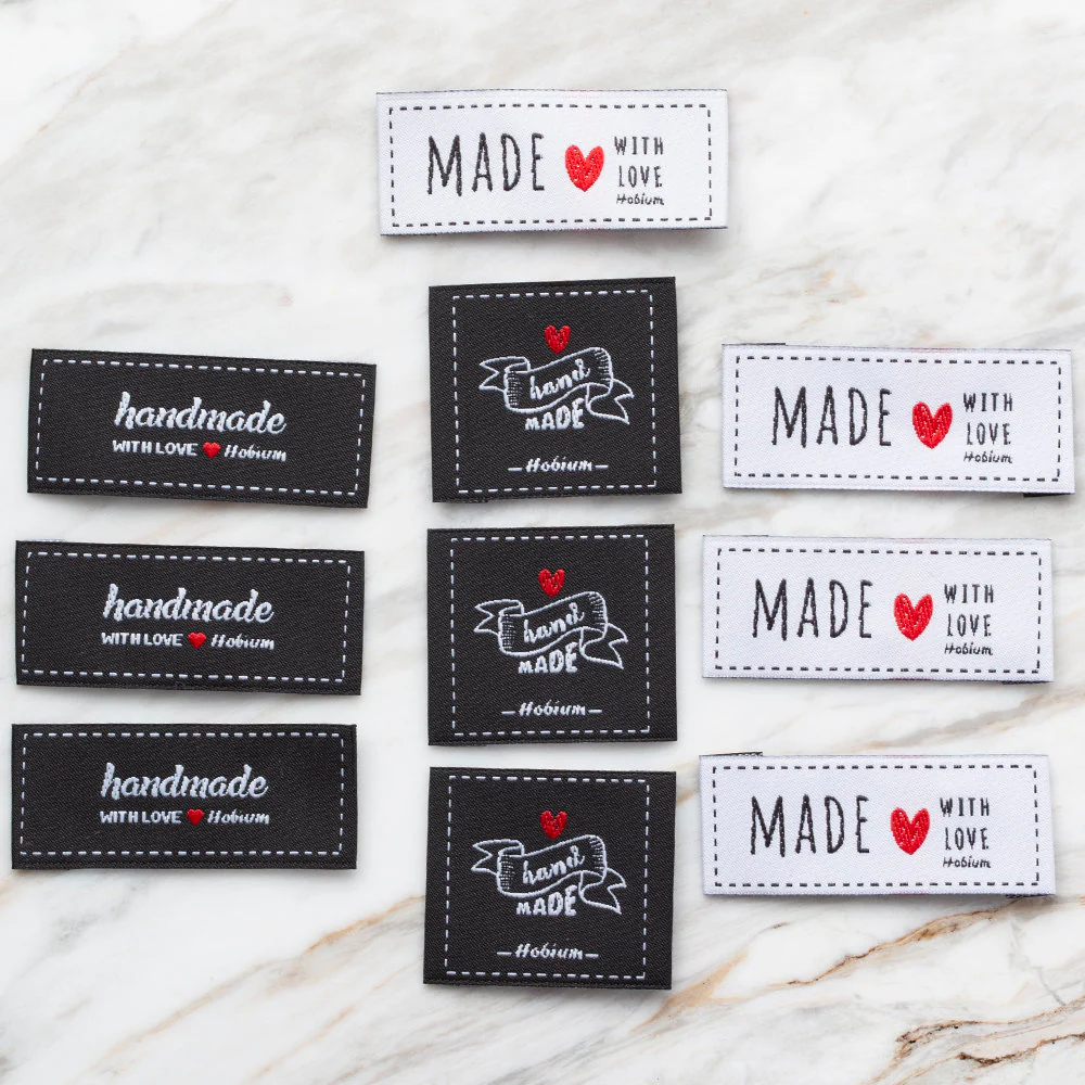 Hobium 10 Pcs "HandMade" Fabric Label - Image 2