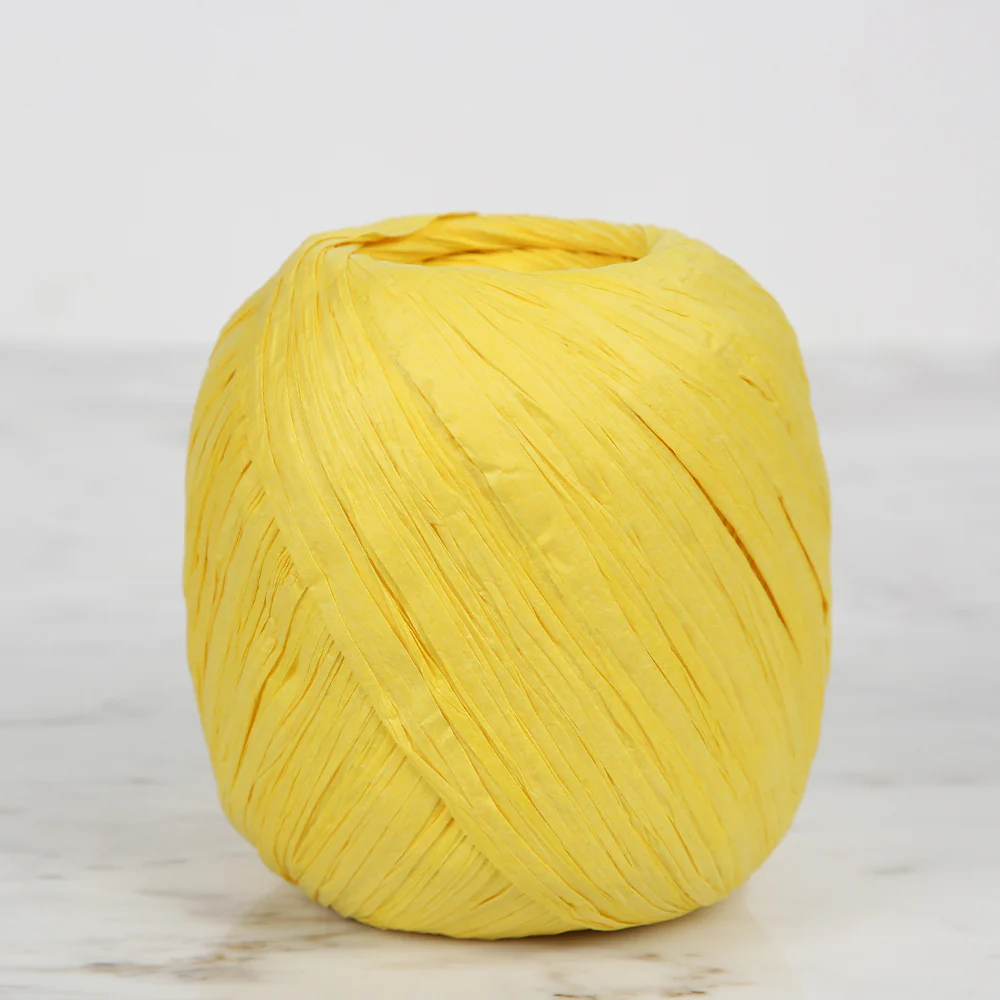 Iplix Natural Raffia Paper Yarn ,Yellow - 59