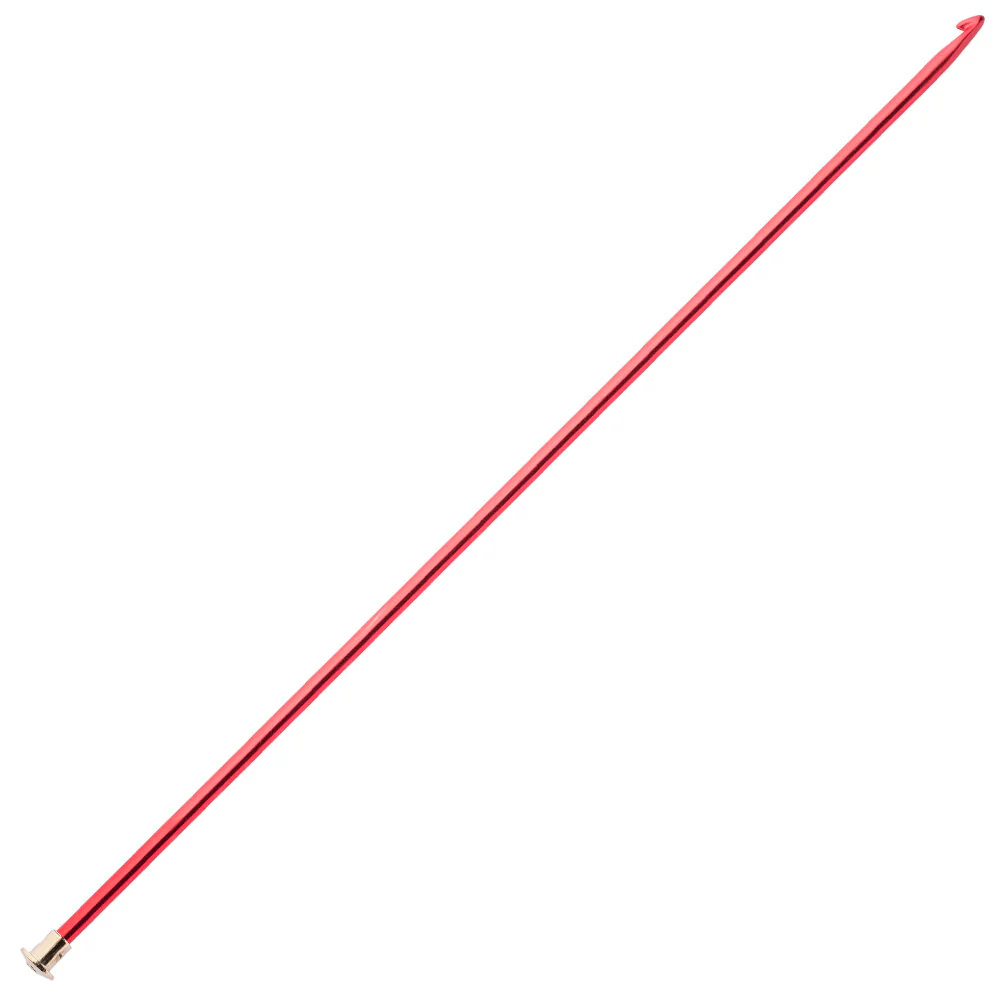 Kartopu 4.5 mm 35 cm Metal Single Ended Tunisian/Afghan Crochet Hook, Red