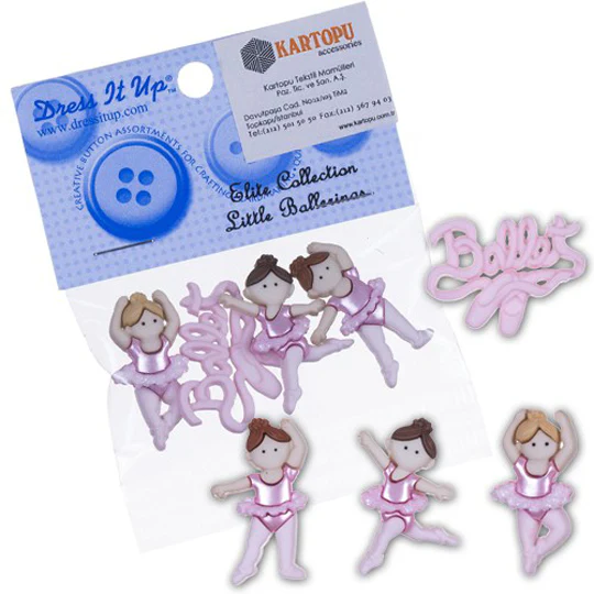 Dress It Up Creative Button Assortment, Little Ballerinas - 6954