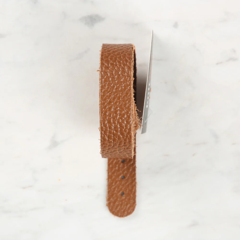 Knitme Genuine Leather Sports Sewing Bag Strap 70x1.7 cm 70x1.7 cm Brown BA1-0075 - Image 2