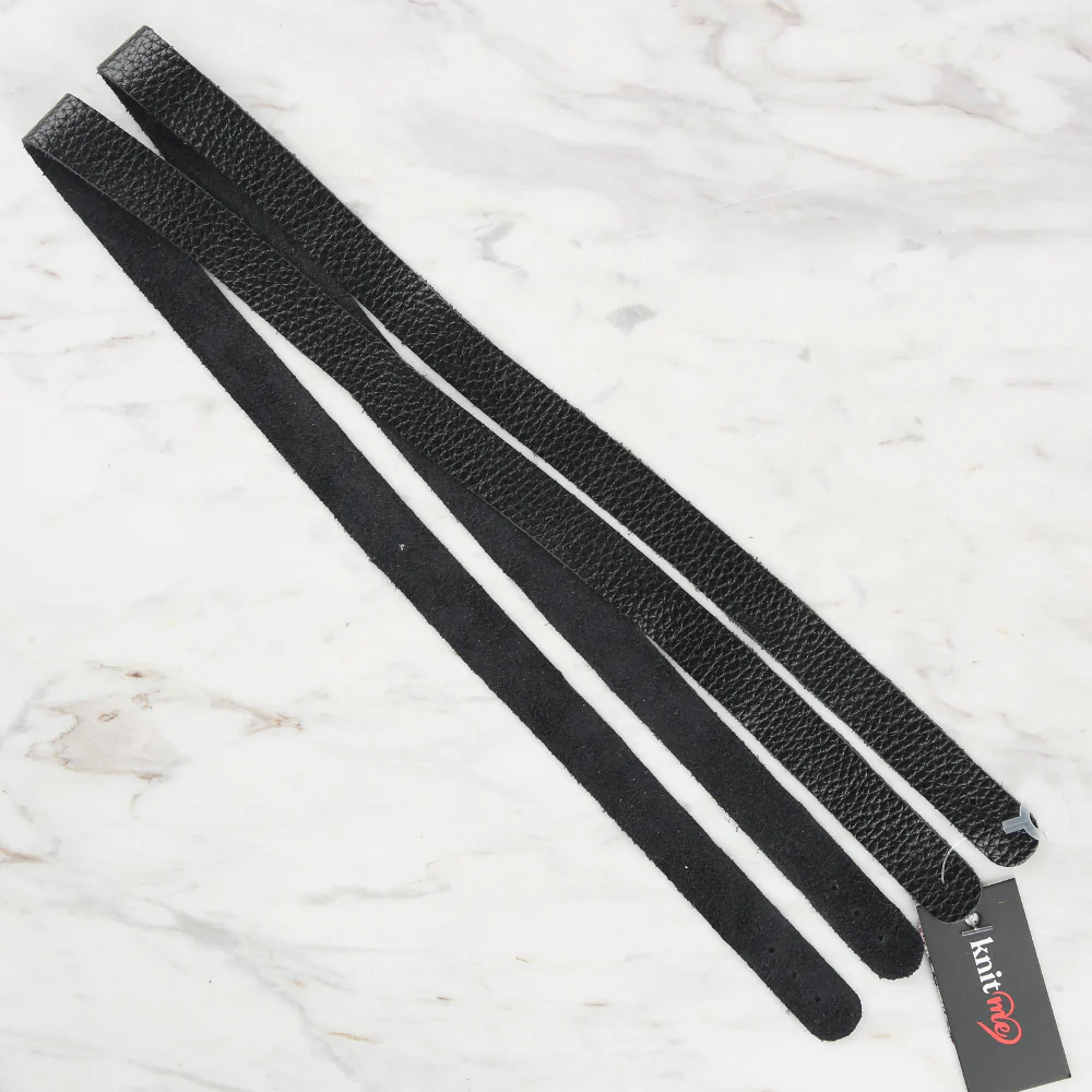 Knitme Genuine Leather Sports Sewing Bag Strap 70x1.7 cm Black BA-0075