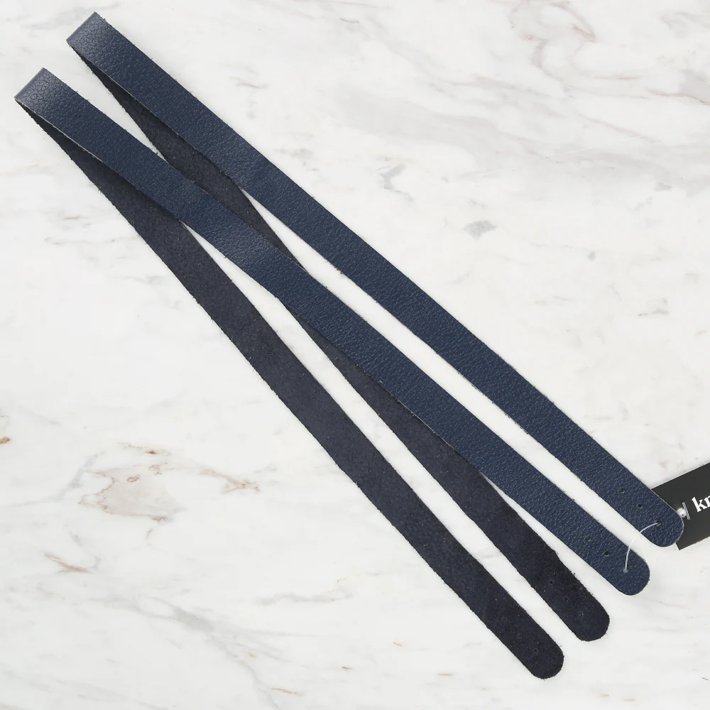 Knitme Genuine Leather Sports Sewing Bag Strap 70x1.7 cm Blue BA-0075