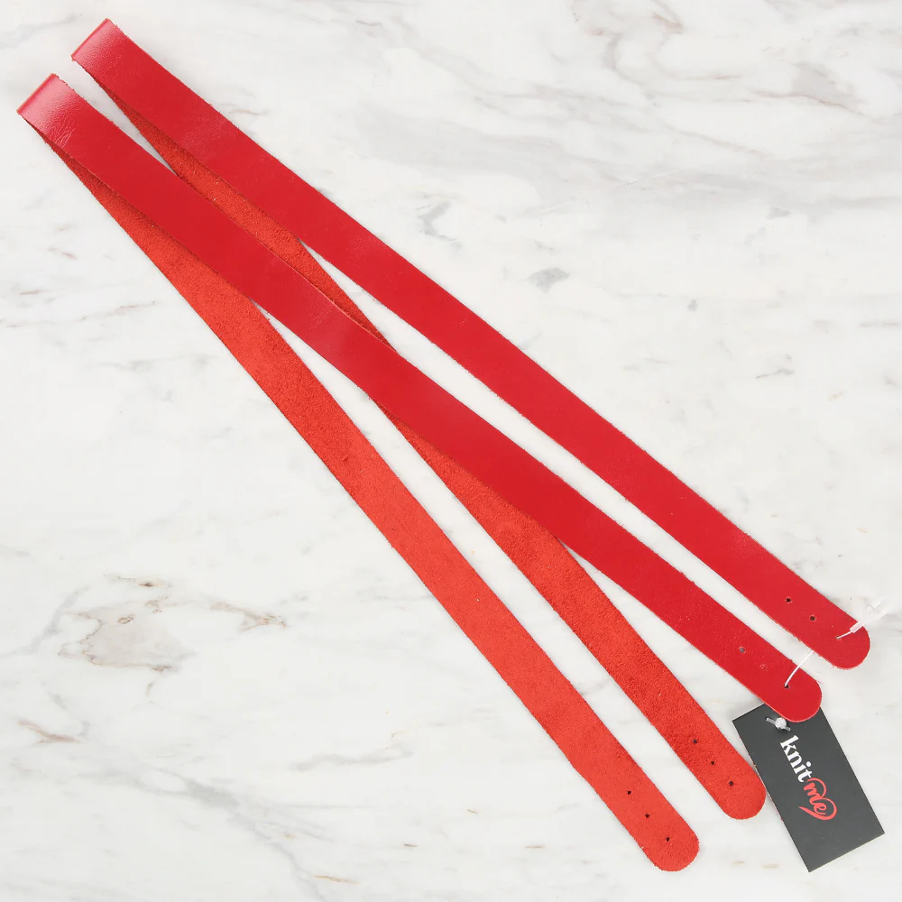 Knitme Genuine Leather Sports Sewing Bag Strap 70x1.7 cm Red BA-0075