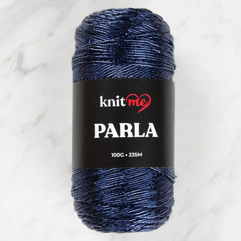 Knitme Parla Glitter Knitting Yarn - Navy Blue