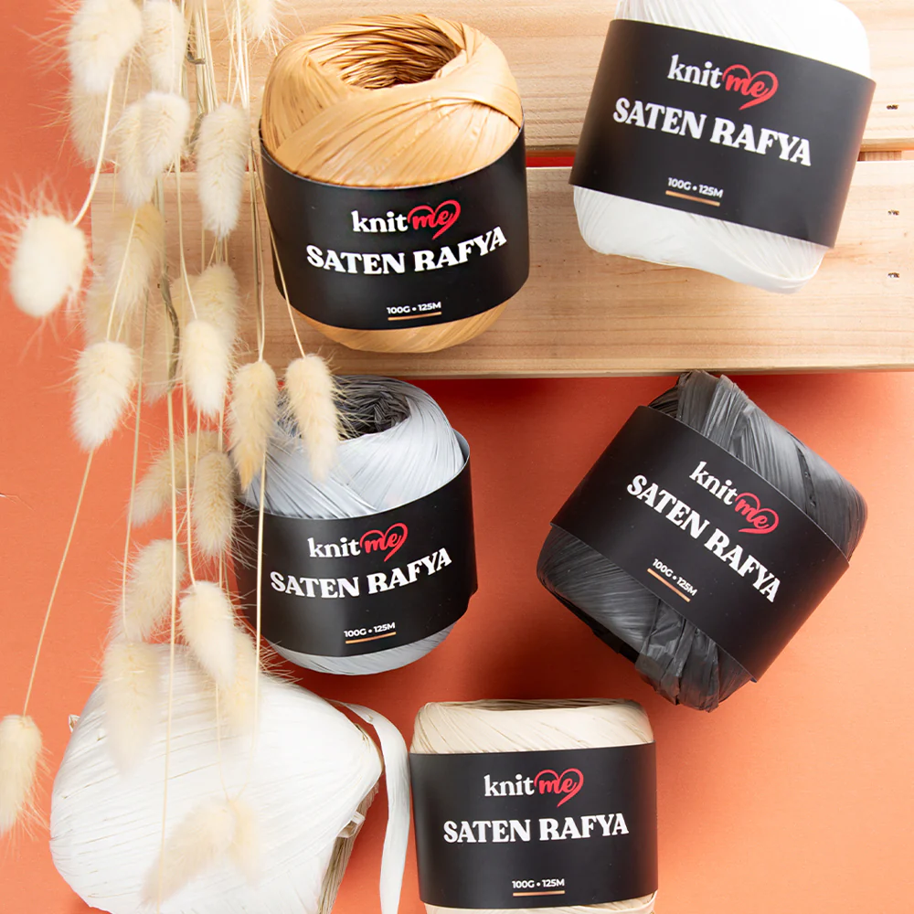 Knitme Satin Raffia Yarn, Anthracite - 2 - Image 3