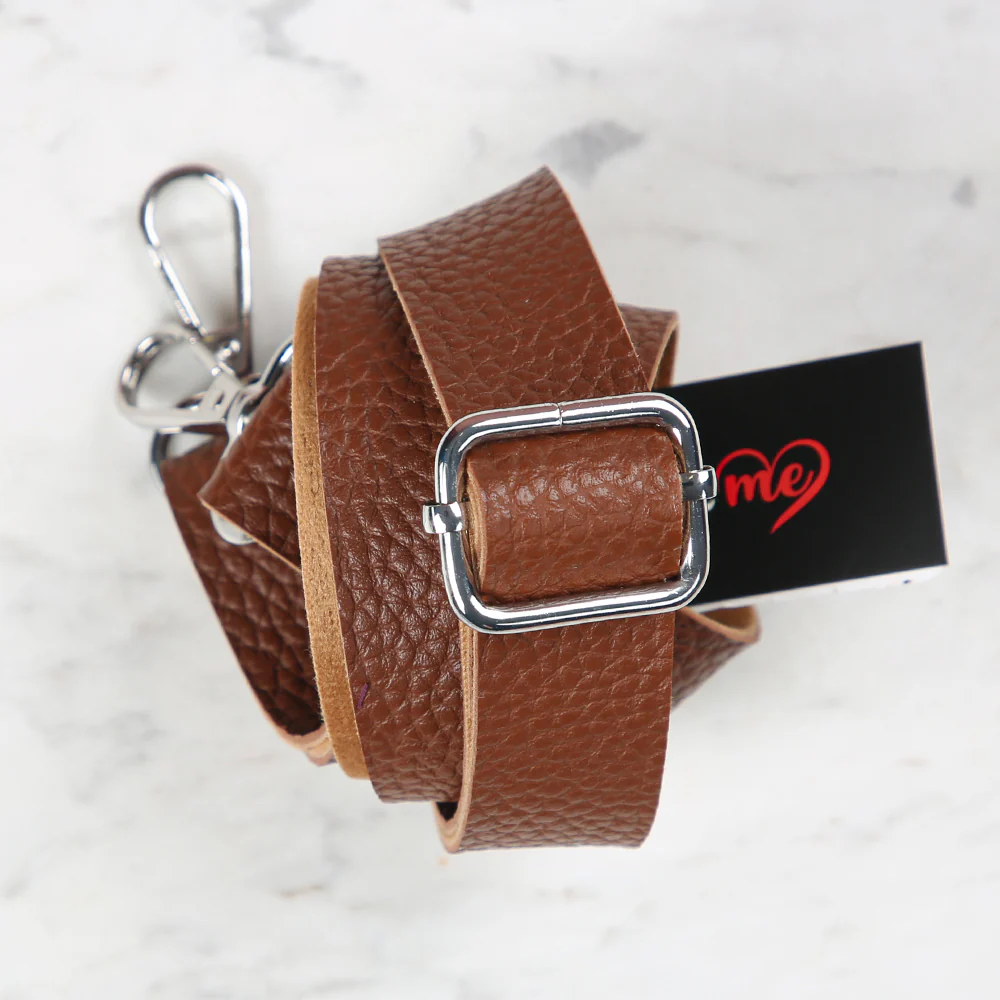 Knitme Sliding Buckle Bag Strap 130x2,5 cm Brown BA-0003 - Image 2
