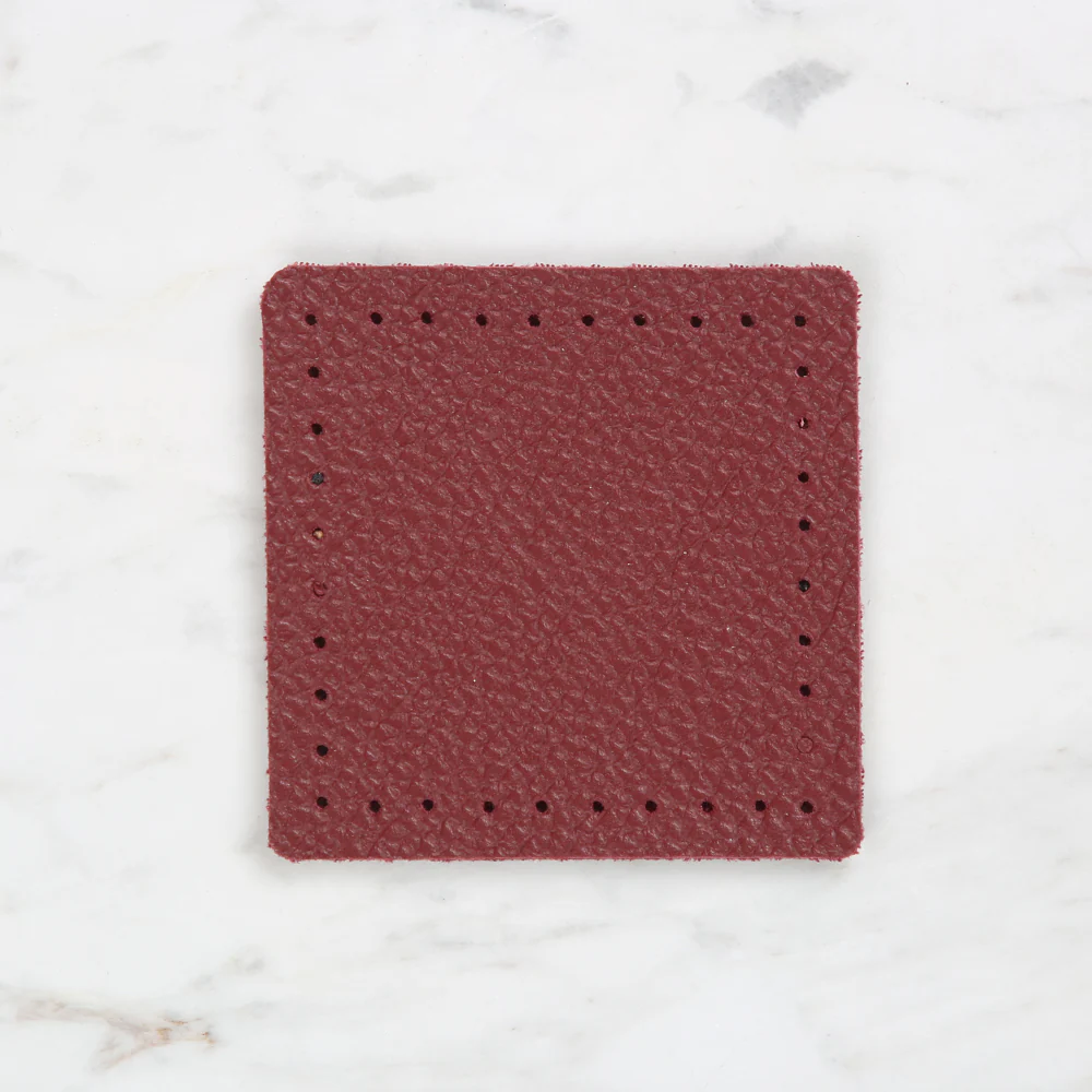 Knitme Square Leather 8x8 cm Claret Red BA-0051