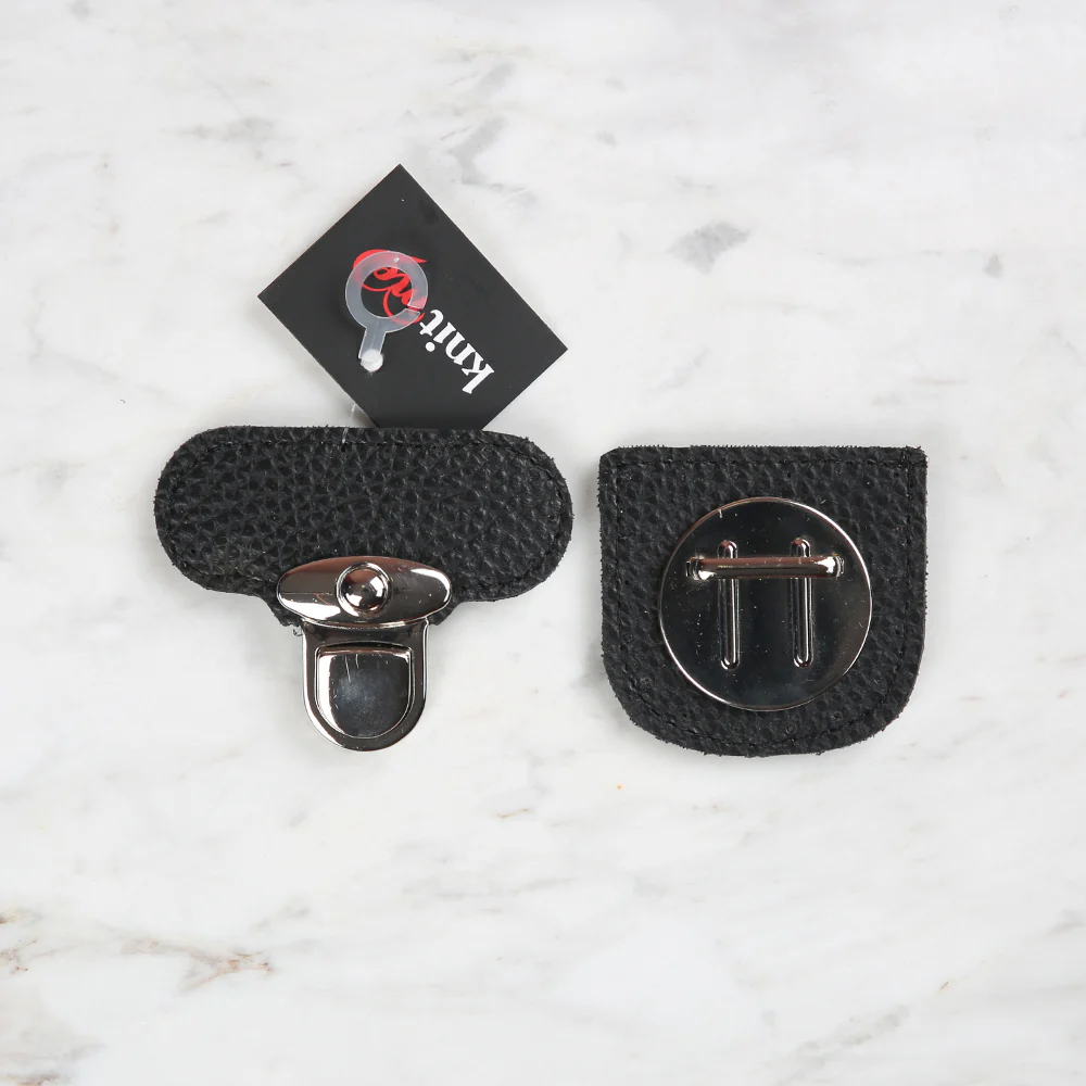 Knitme Stitched Lock 6x6 cm Black BA-0067 - Image 2