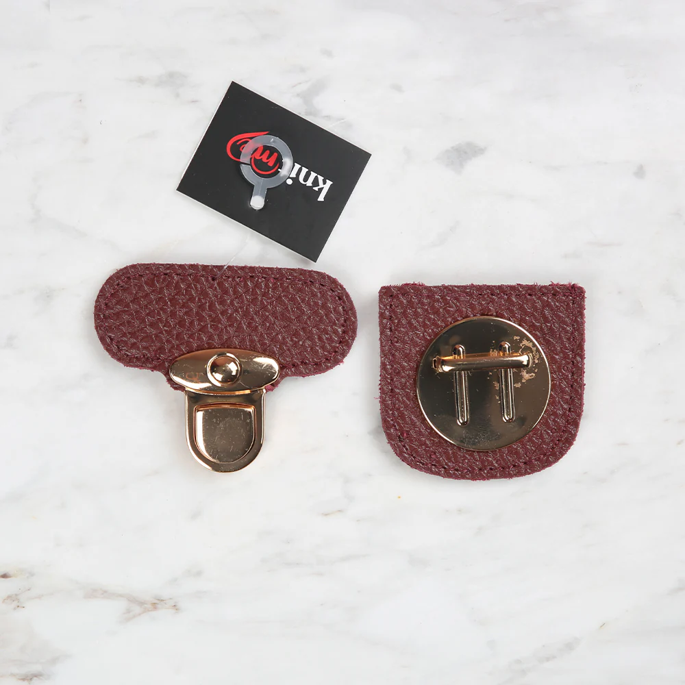 Knitme Stitched Lock 6x6 cm Claret Red BA-0067 - Image 2