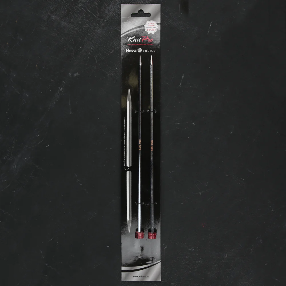 KnitPro Nova Cubics 5mm 25cm Single Pointed Needles - 12259