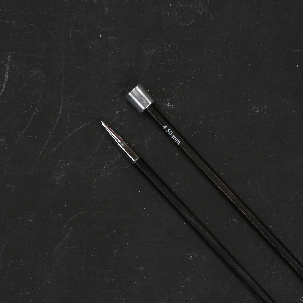 KnitPro Royale 4.5 mm 35 cm Wooden Single Pointed Needles, Grey Onyx - 29216 - Image 3