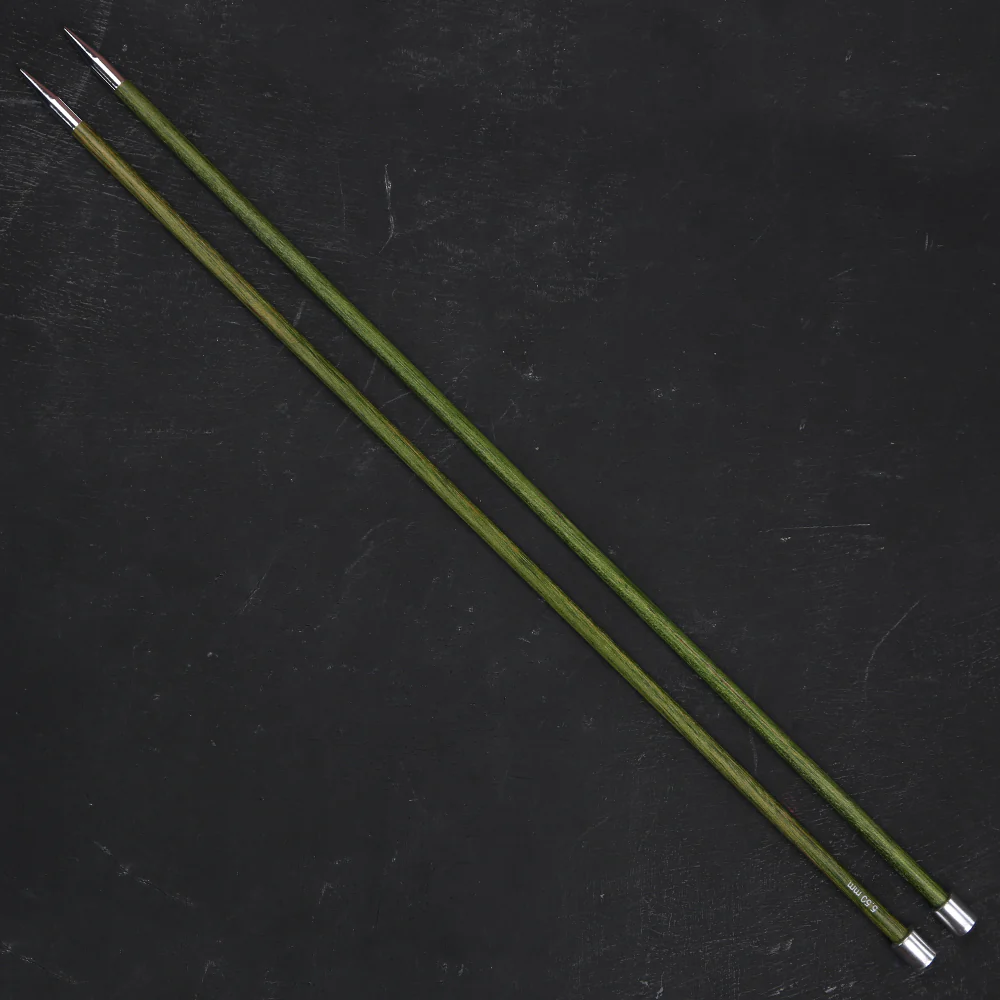 KnitPro Royale 5.5 mm 35 cm Wooden Single Pointed Needles, Misty Green - 29218 - Image 2