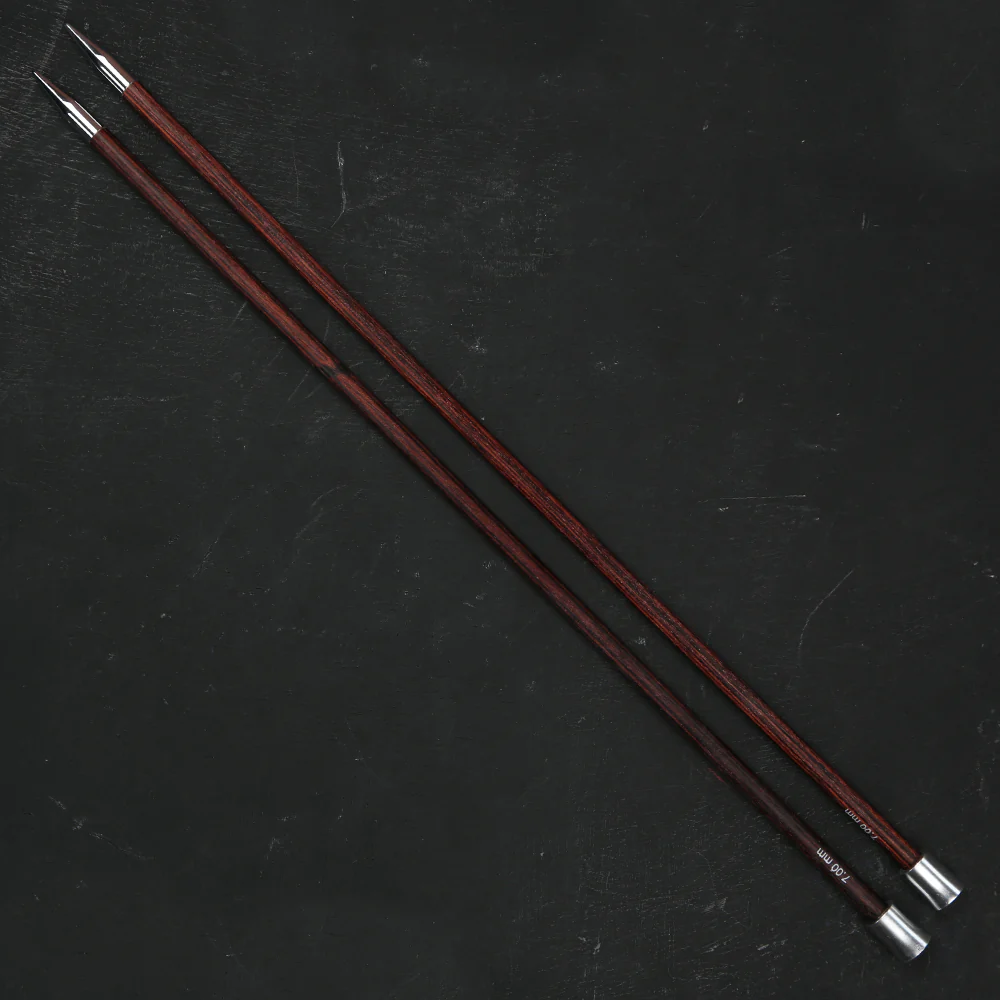 KnitPro Royale 7 mm 35 cm Wooden Single Pointed Needles, Burgundy Rose - 29221 - Image 2