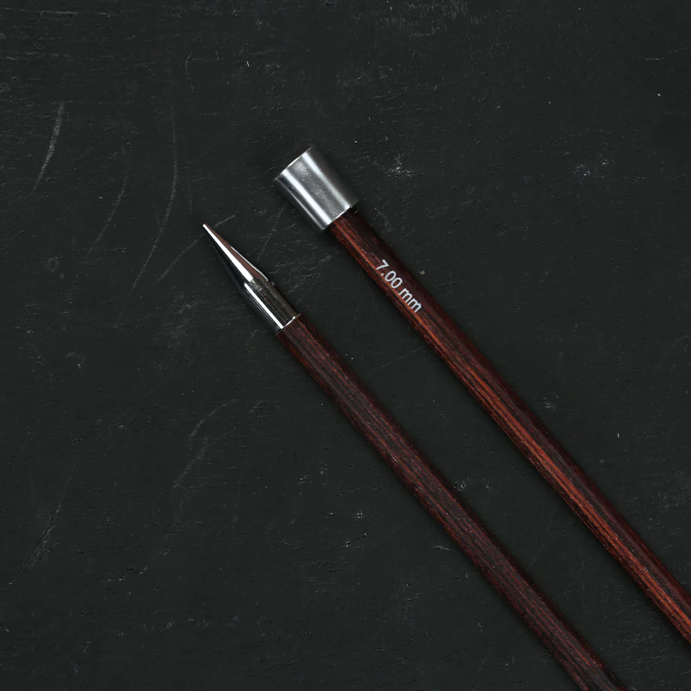 KnitPro Royale 7 mm 35 cm Wooden Single Pointed Needles, Burgundy Rose - 29221 - Image 3
