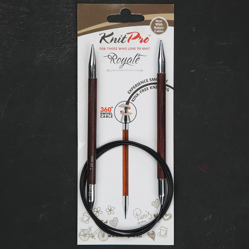 KnitPro Royale 7.00 mm 100 cm Fixed Circular Needle, Burgundy Rose - 29121
