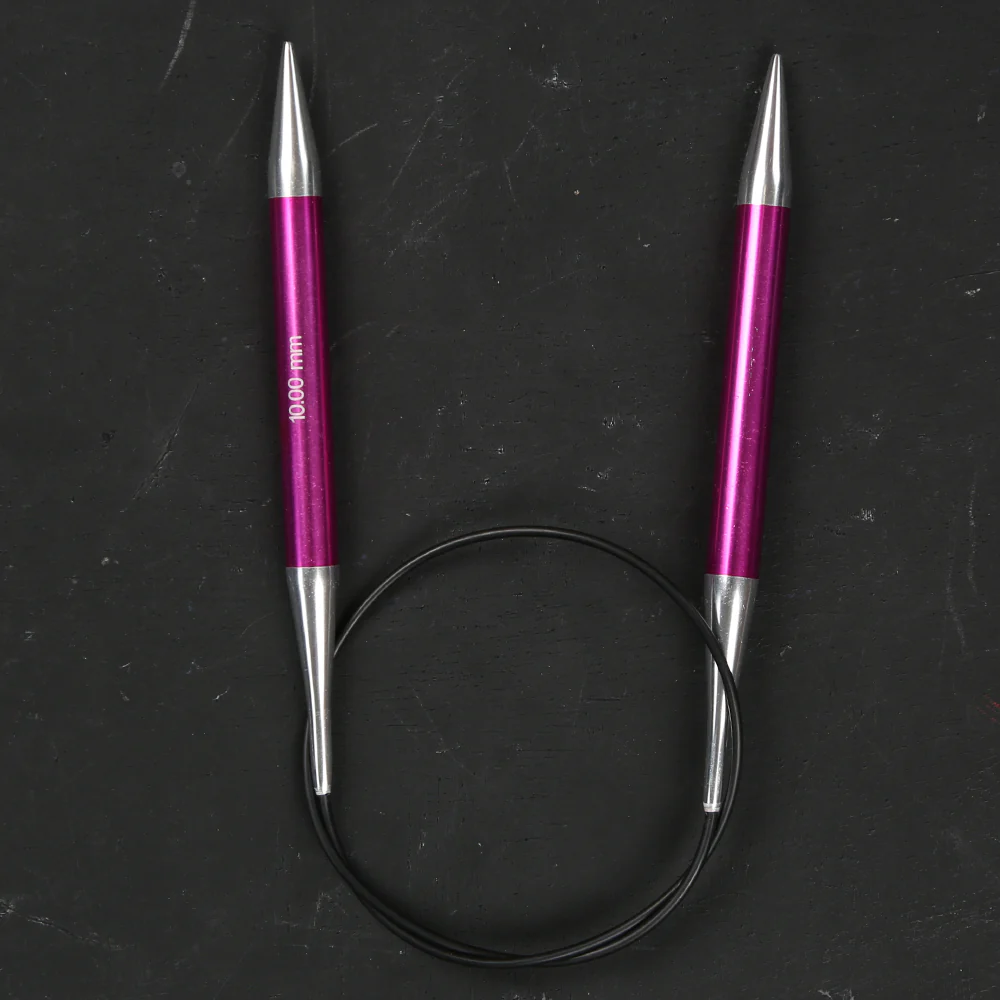 KnitPro Zing 10 mm 60 cm Metal Circular Needle, Ruby - 47108 - Image 2
