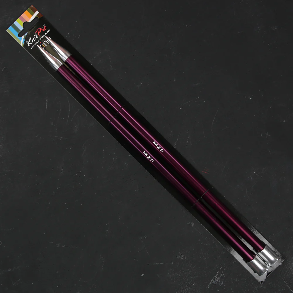 KnitPro Zing 12 mm 35 cm Metal Knitting Needles, - 47309