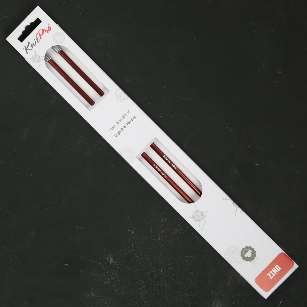 KnitPro Zing 5.5 mm 35 cm Metal Knitting Needles, Sienna - 47302