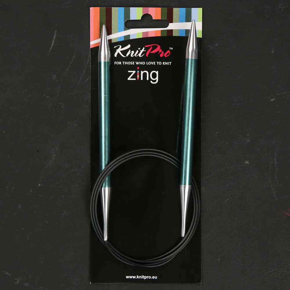 KnitPro Zing 8 mm 100 cm Metal Circular Needle, Emrald - 47166