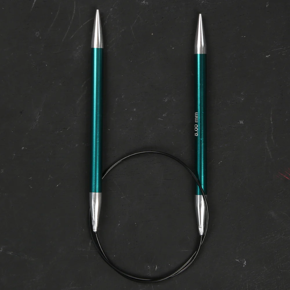 KnitPro Zing 8 mm 60 cm Metal Circular Needle, Emrald - 47106 - Image 2