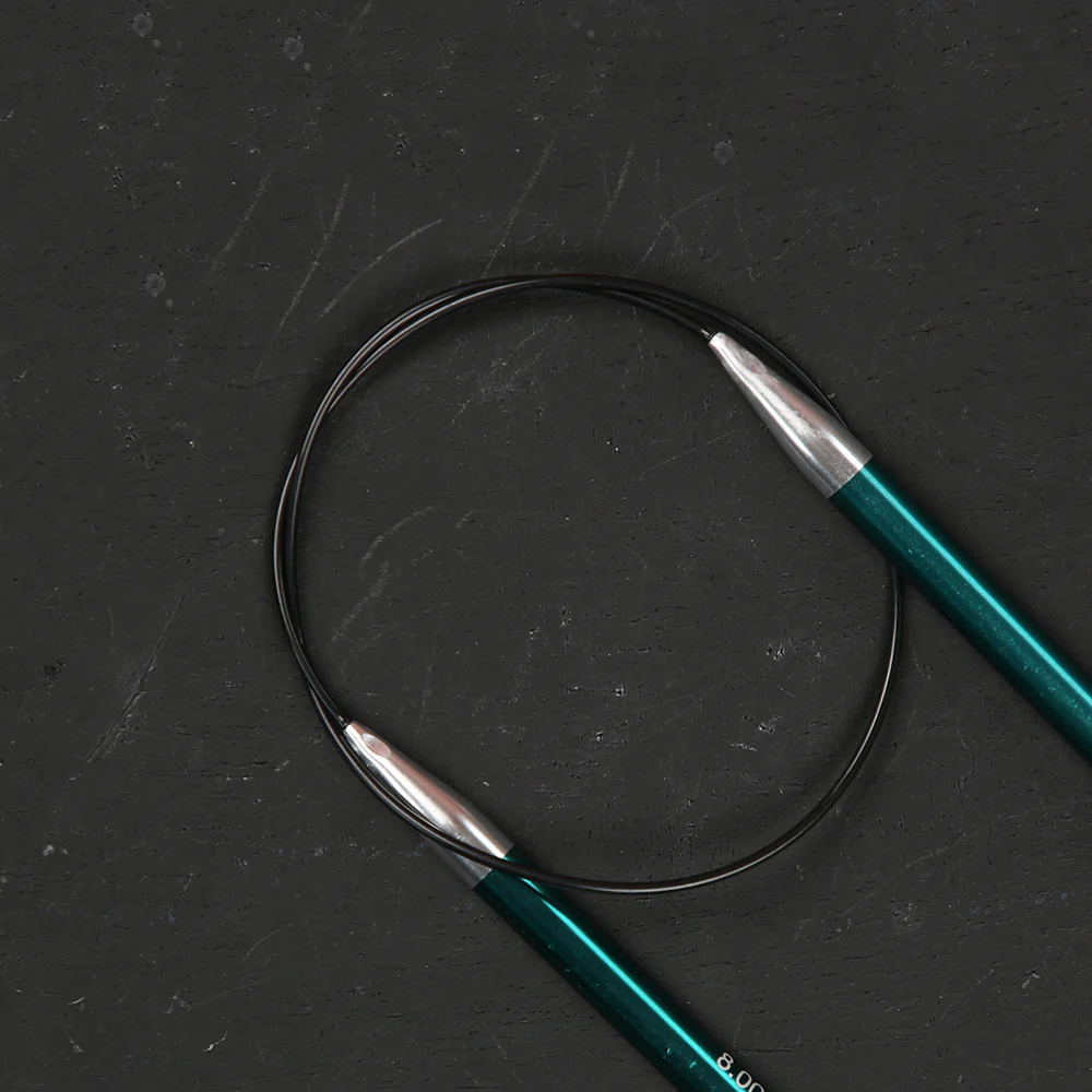 KnitPro Zing 8 mm 60 cm Metal Circular Needle, Emrald - 47106 - Image 3