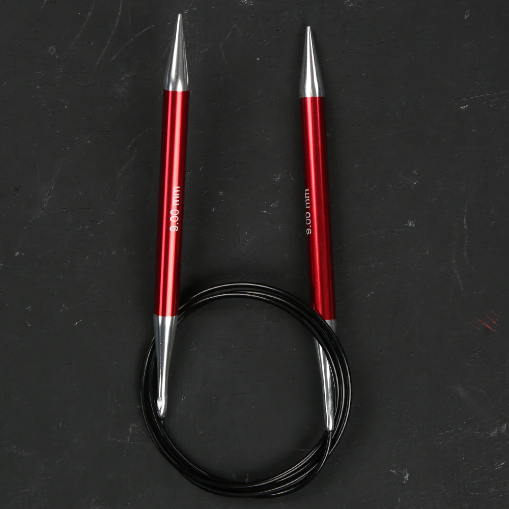 KnitPro Zing 9 mm 100 cm Metal Circular Needle, Garnet - 47167 - Image 2