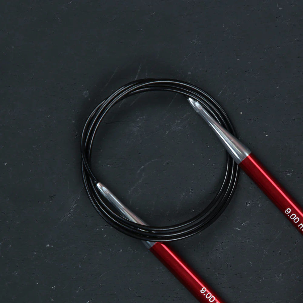 KnitPro Zing 9 mm 100 cm Metal Circular Needle, Garnet - 47167 - Image 3