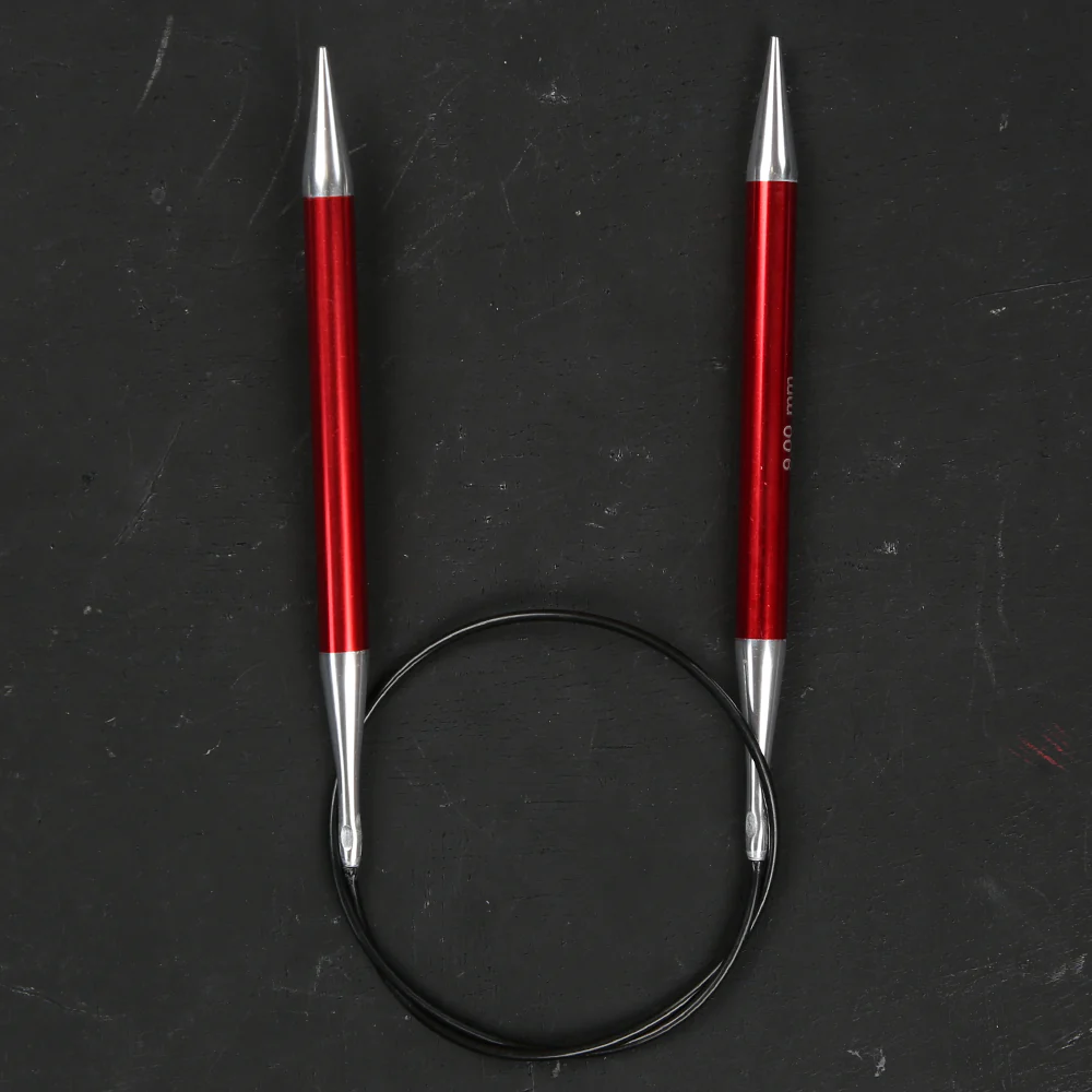 KnitPro Zing 9 mm 60 cm Metal Circular Needle, Garnet - 47107 - Image 2