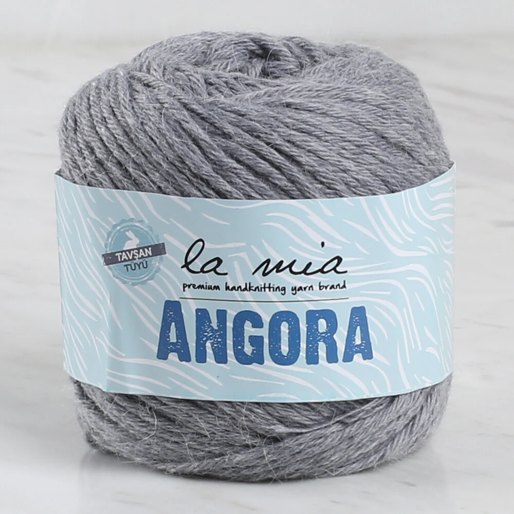 La Mia Angora 50gr Hand Knitting Yarn, Grey - L134