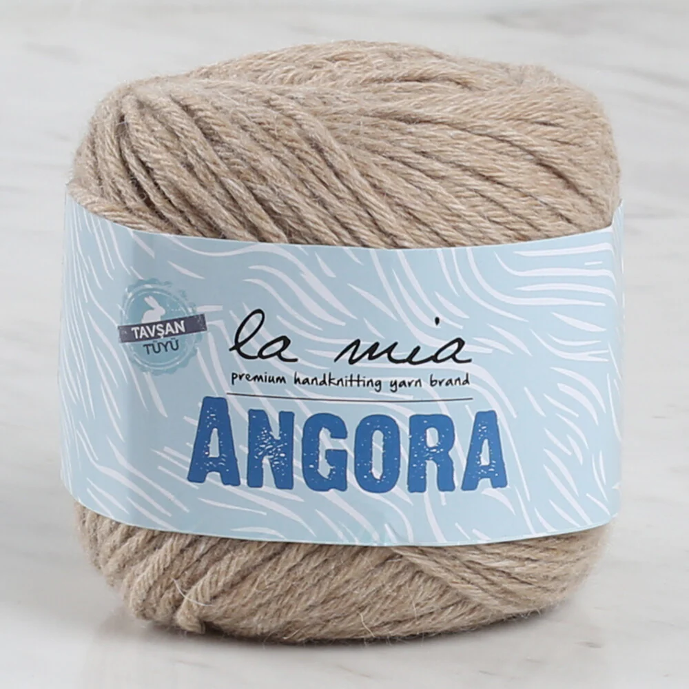 La Mia Angora 50gr Hand Knitting Yarn, Light Brown - L098