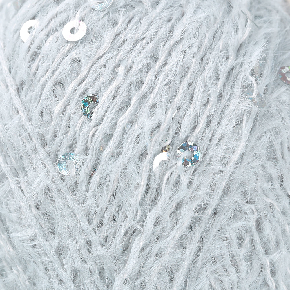 La Mia Club Paillettes Hand Kniitting Yarn, Light Blue - 604 - Image 2