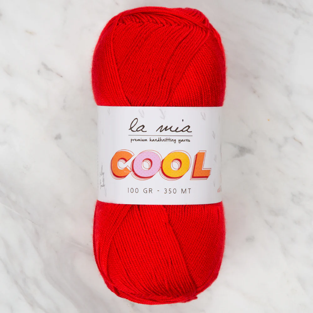 La Mia Cool Hand Knitting Yarn ,Red L004