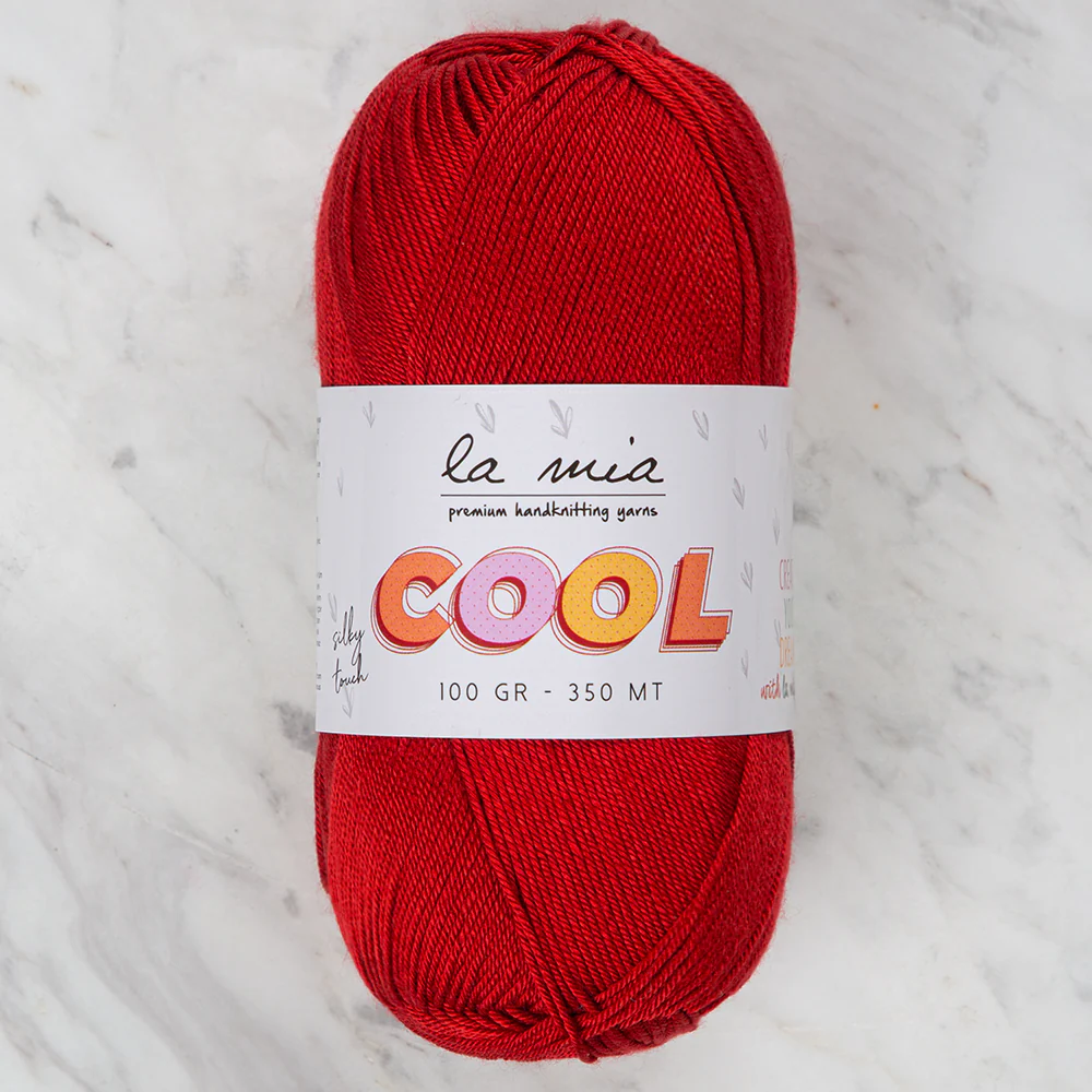 La Mia Cool Hand Knitting Yarn ,Red L028