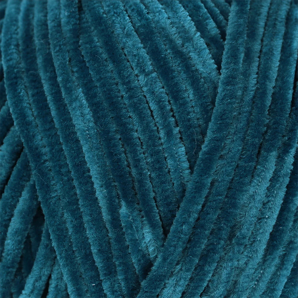 La Mia Elegance Fine Velvet Hand Knitting Yarn,Petrol Green  - L918 - Image 2