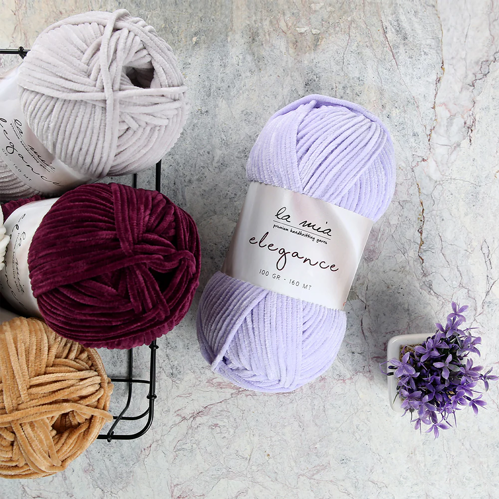 La Mia Elegance Fine Velvet Hand Knitting Yarn,Baby Blue - L941 - Image 3